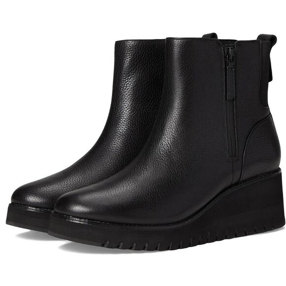 Cole Haan Women's Zerogrand City Wedge Side-Zip Booties US 10 Black Waterproof - Picture 1 of 4